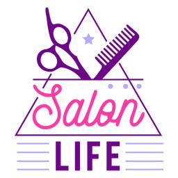 Emblema fofo vida de salão Desenho PNG