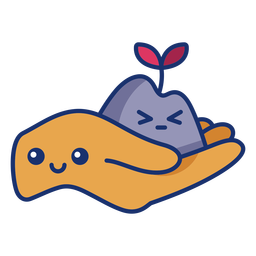 Happy hand offering cartoon PNG Design