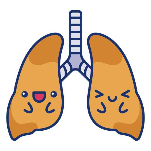 Happy lungs cartoon PNG Design
