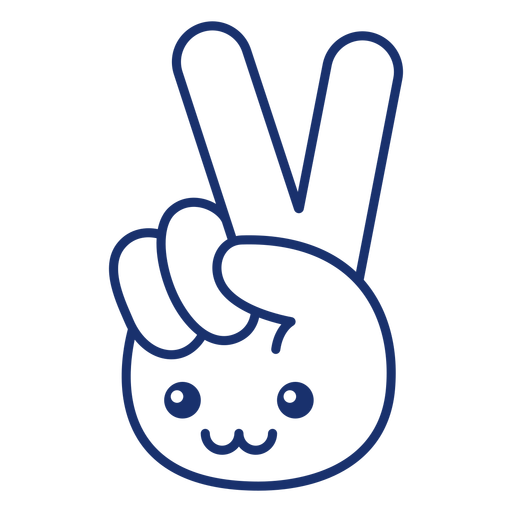 Cute hand symbol stroke PNG Design