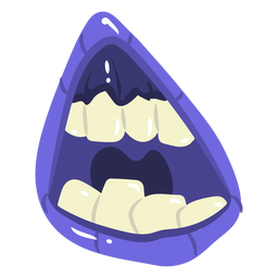 Purple mouth cartoon PNG Design