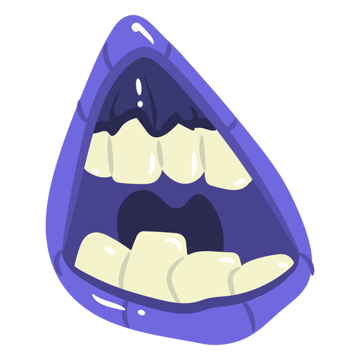 Purple mouth cartoon