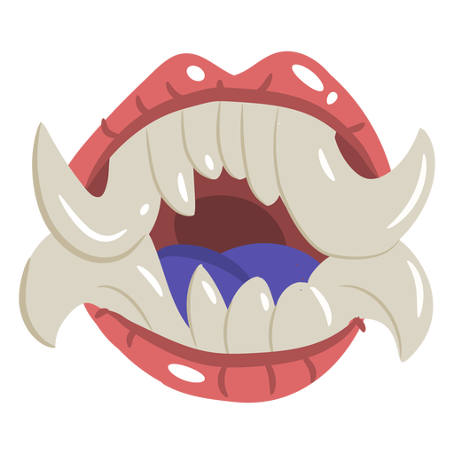 Scary monster mouth cartoon