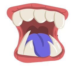 Open monster mouth cartoon