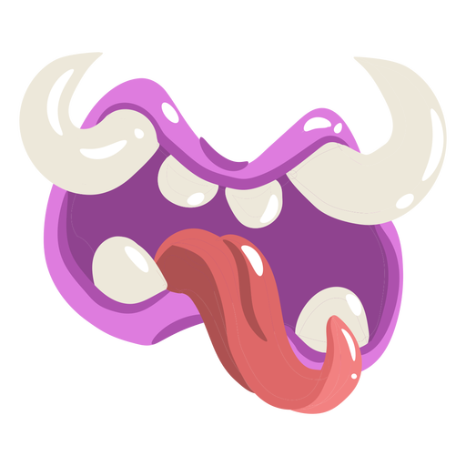 Pink monster mouth cartoon PNG Design