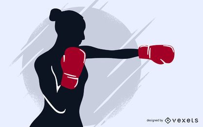 Vector de chica de boxeo