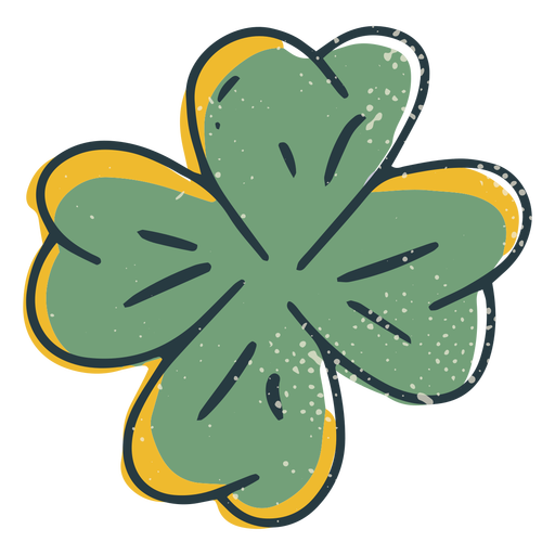 Four-leaf clover doodle PNG Design