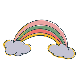Doodle colorido de arco-íris Desenho PNG