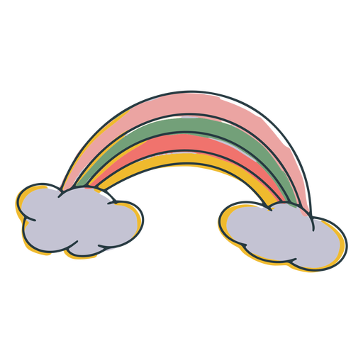 Rainbow colorful doodle PNG Design