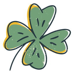 Doodle de trébol de cuatro hojas Diseño PNG