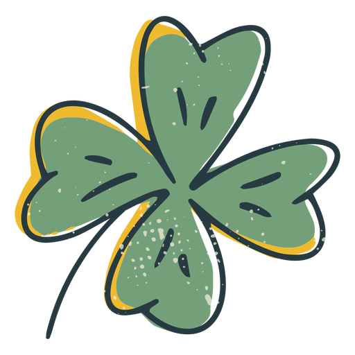 Clover four-leaf doodle PNG Design