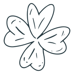 Trazo de trébol de cuatro hojas Diseño PNG