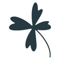 Trébol de cuatro hojas lleno de trazo Diseño PNG