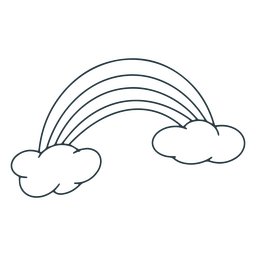 Regenbogen und Wolken streichen PNG-Design