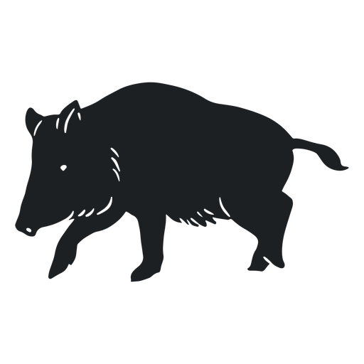 Walking wild boar silhouette