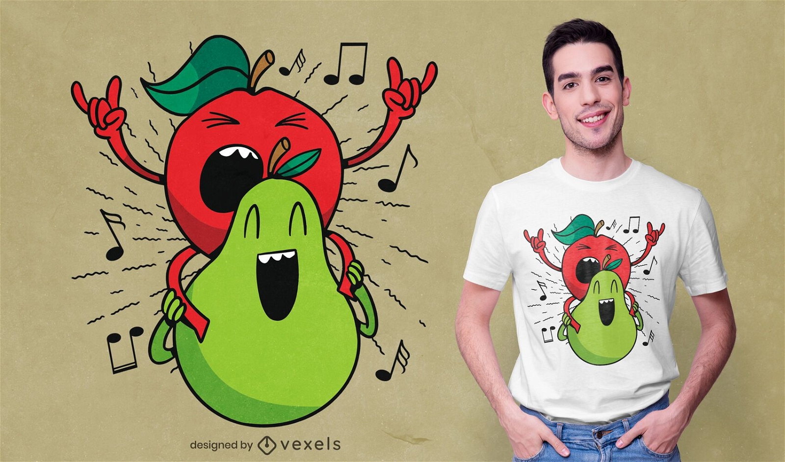 Apfel und Birne T-Shirt Design