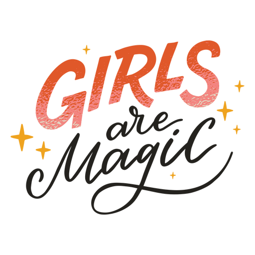 Las chicas son letras de insignia mágica Diseño PNG