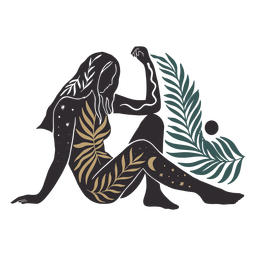 Frau in der Natursilhouette PNG-Design