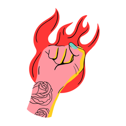 Fiery Fist Illustration PNG & SVG Design For T-Shirts