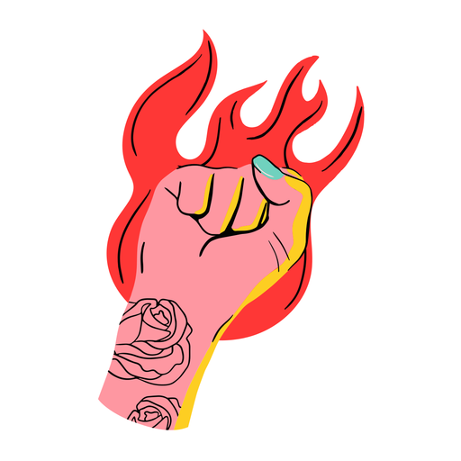 Fiery fist illustration PNG Design