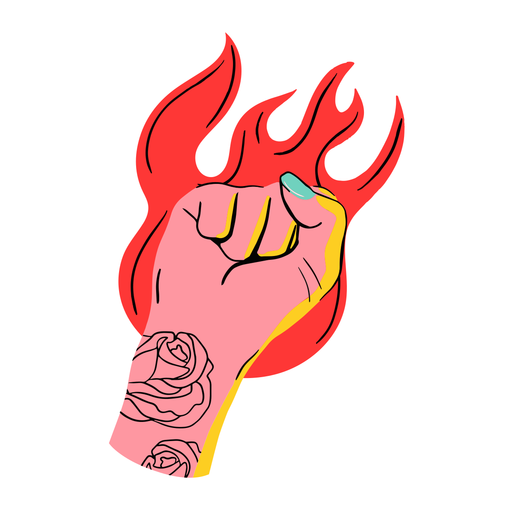 Fiery Fist Illustration PNG & SVG Design For T-Shirts