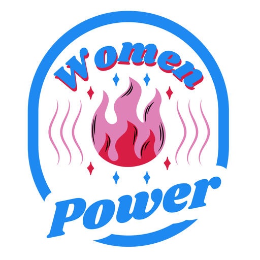 Women power blue badge PNG Design