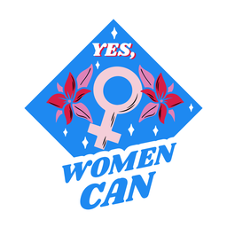 Women can blue badge PNG Design