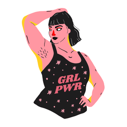 Girl power character PNG Design Transparent PNG