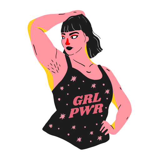 Girl power character PNG Design