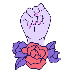 Punho no ar - traço colorido Desenho PNG