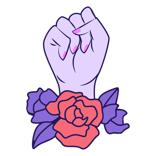 Fist in the air color-stroke PNG Design