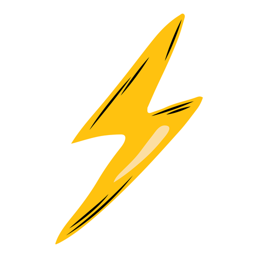 Lightning bolt semi-flat PNG Design