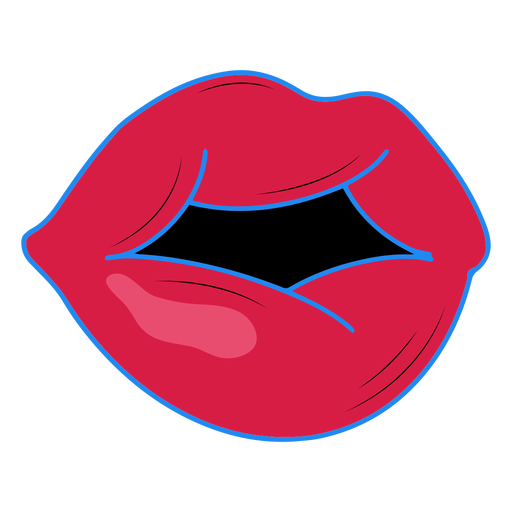 Sensuous lips color-stroke PNG Design