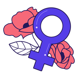Weibliches Symbol blüht Abzeichen PNG-Design