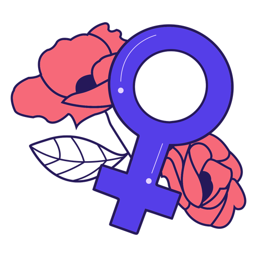 Female symbol flowers badge PNG Design