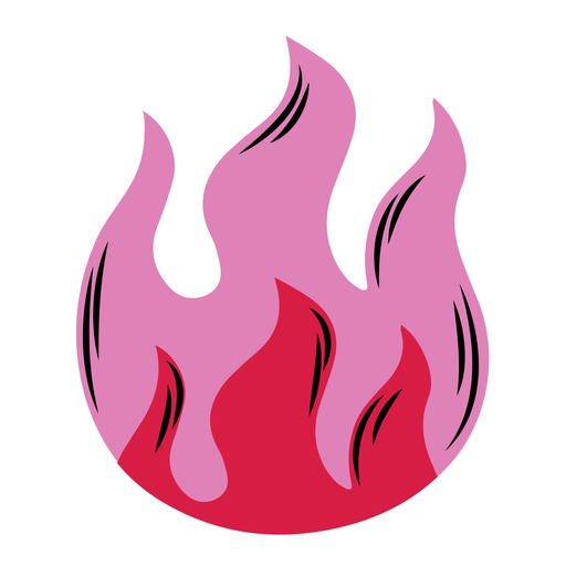 Rosa und rote Feuerfläche PNG-Design