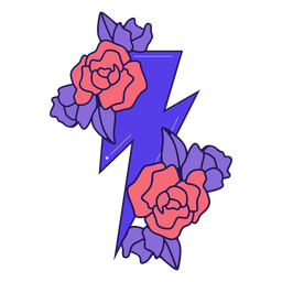 Blitz blüht Farbstrich PNG-Design