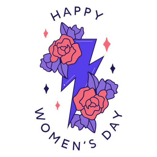 Happy women's day roses badge PNG Design
