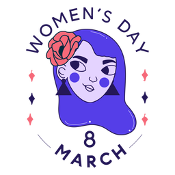 March 8 women's day badge PNG Design