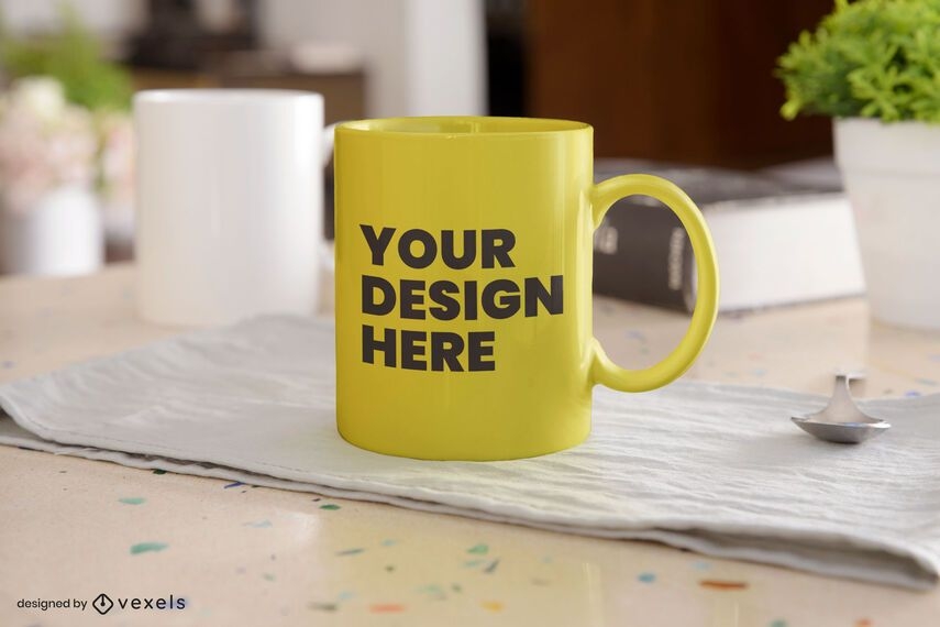 Download Table Mug Mockup Design - Vector Download