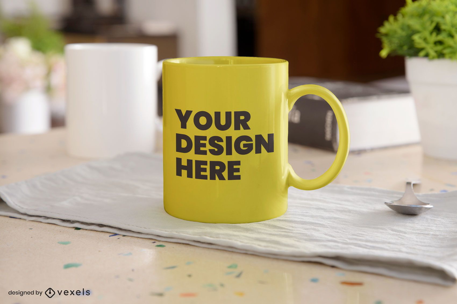 Table mug mockup design