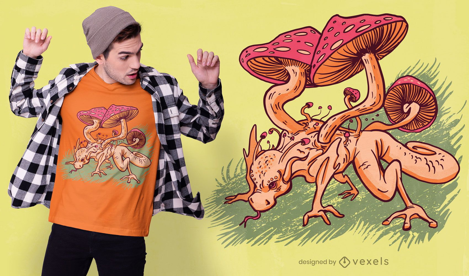 Pilz Drachen T-Shirt Design