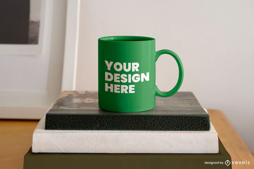 Books mug mockup design Books mug mockup design