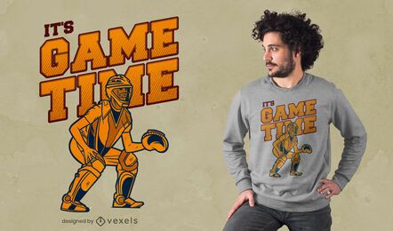 Diseño de camiseta de béisbol de tiempo de juego.