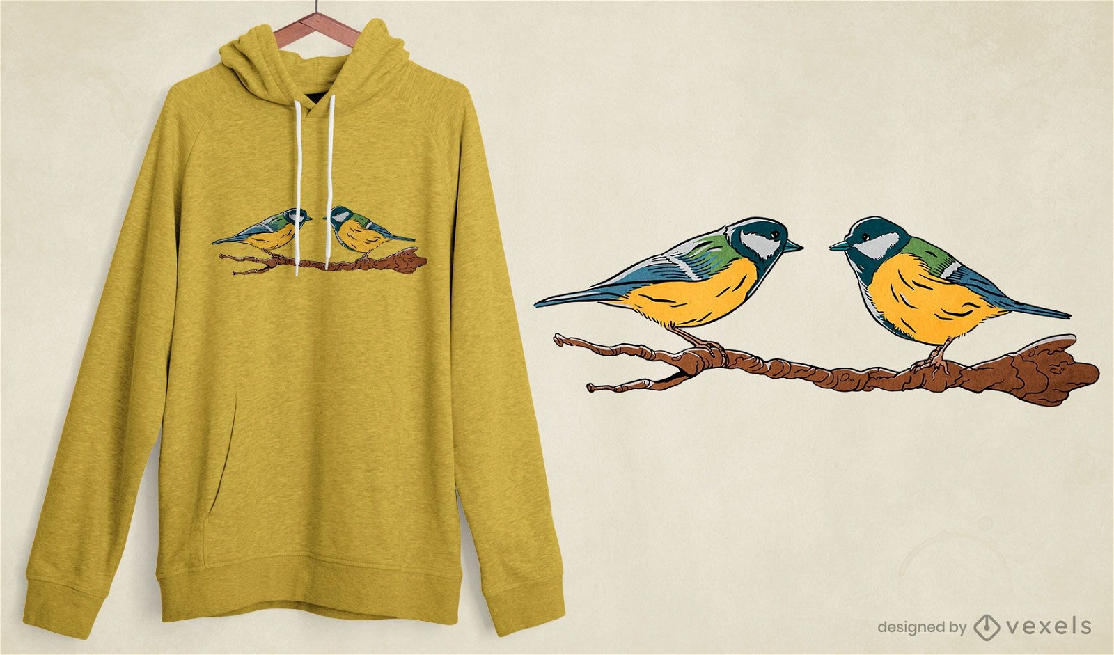 Diseño de camiseta tit birds