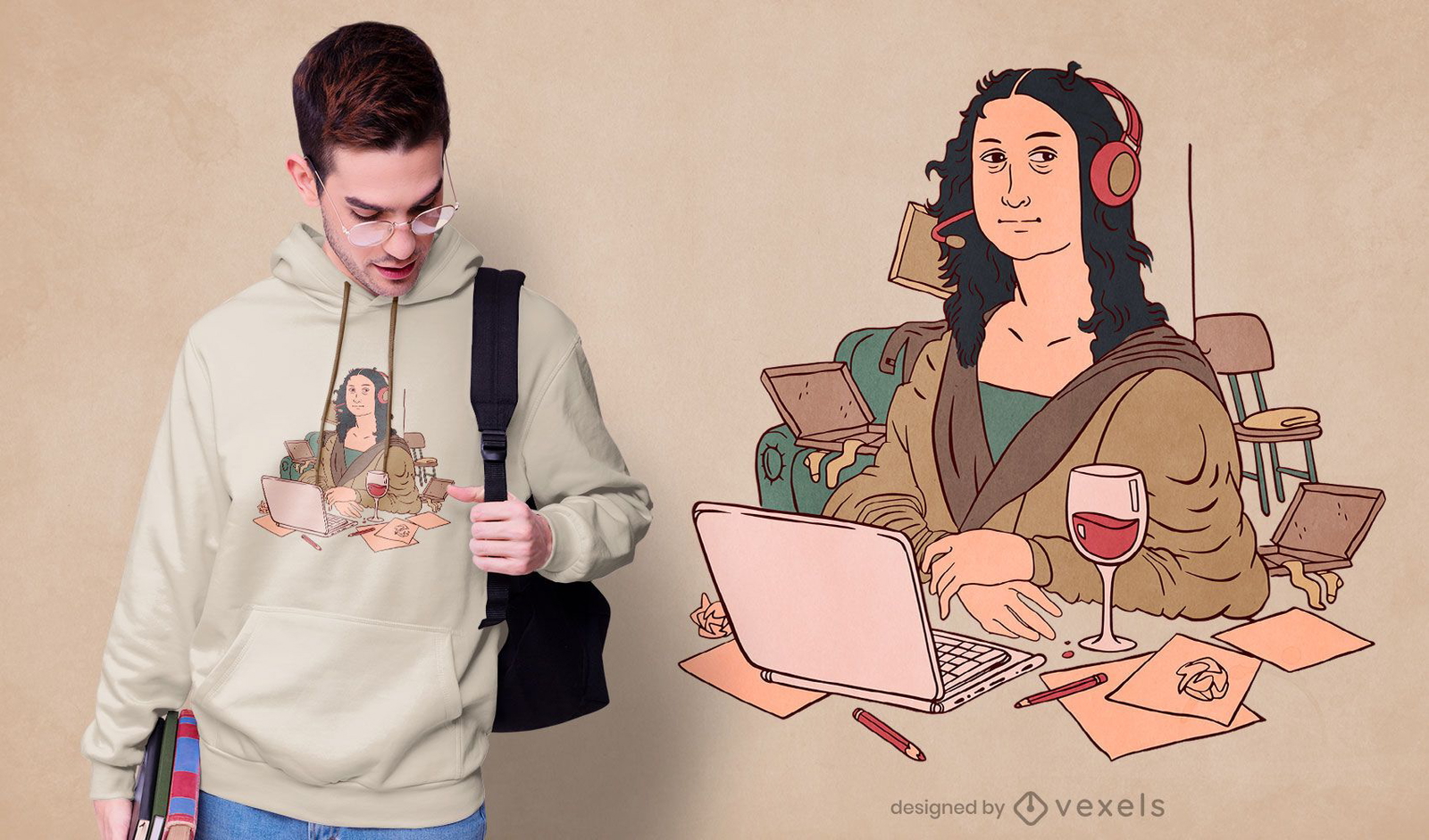 Design de camisetas Mona Lisa para home office