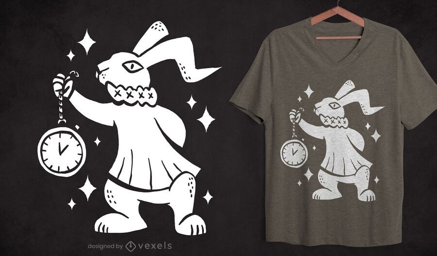 Rabbit cut-out t-shirt design Rabbit cut-out t-shirt design