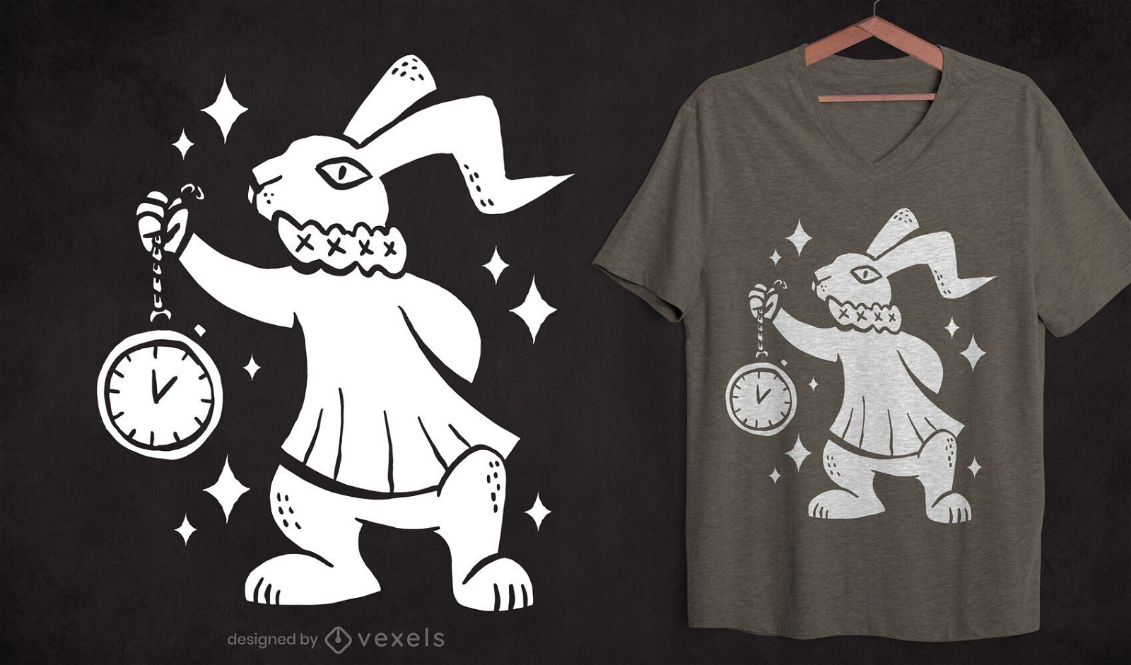 Rabbit cut-out t-shirt design