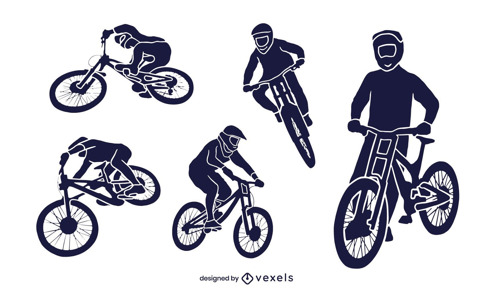 Downhill cut-out silhouette set