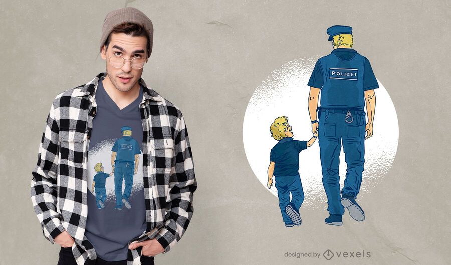 Diseño de camiseta de padre policía. Diseño de camiseta de padre policía.